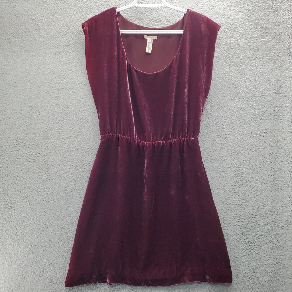J Crew Velutto Silk Blend Velour Shift Dress Size 2